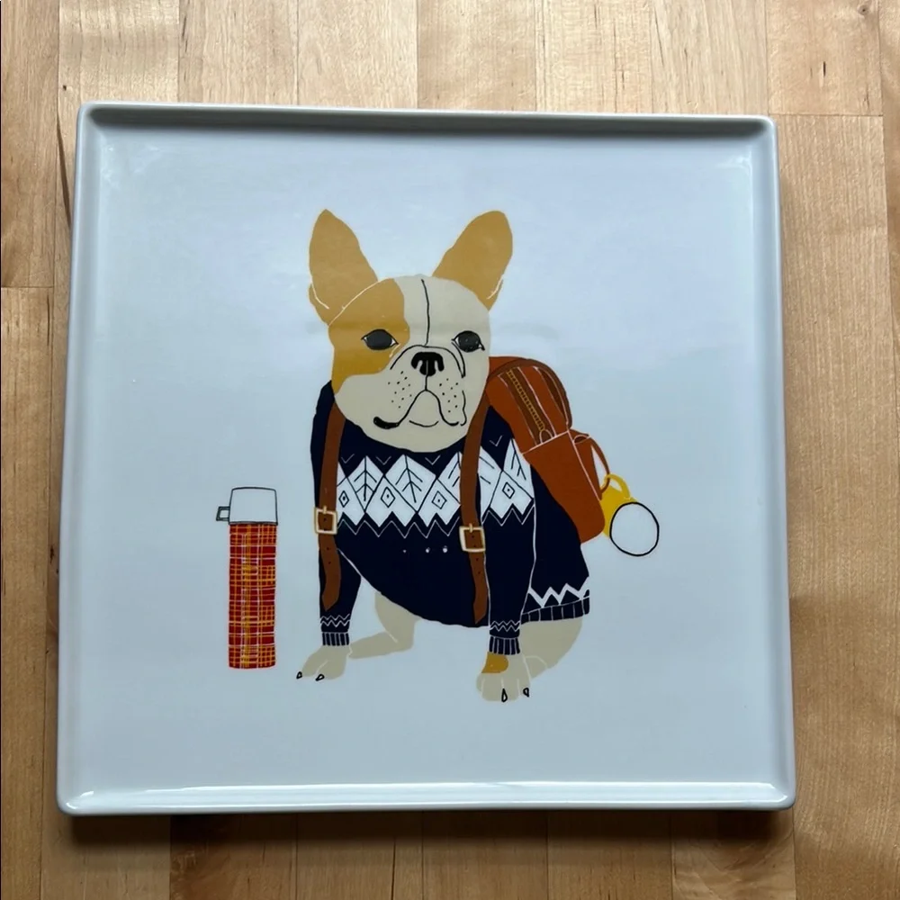 NEW! West Elm Plates with Frenchie